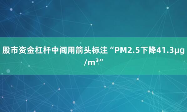 股市资金杠杆中间用箭头标注“PM2.5下降41.3μg/m³”